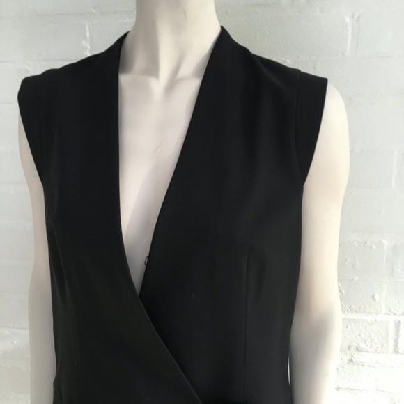 HELMUT LANG BLACK WOOL TUXEDO SHORTS JUMPER - Picture 3 of 6